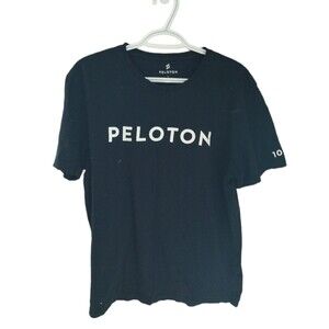 Peloton Logo Century 100 Ride Black Cycling Athletic T-Shirt Men's L